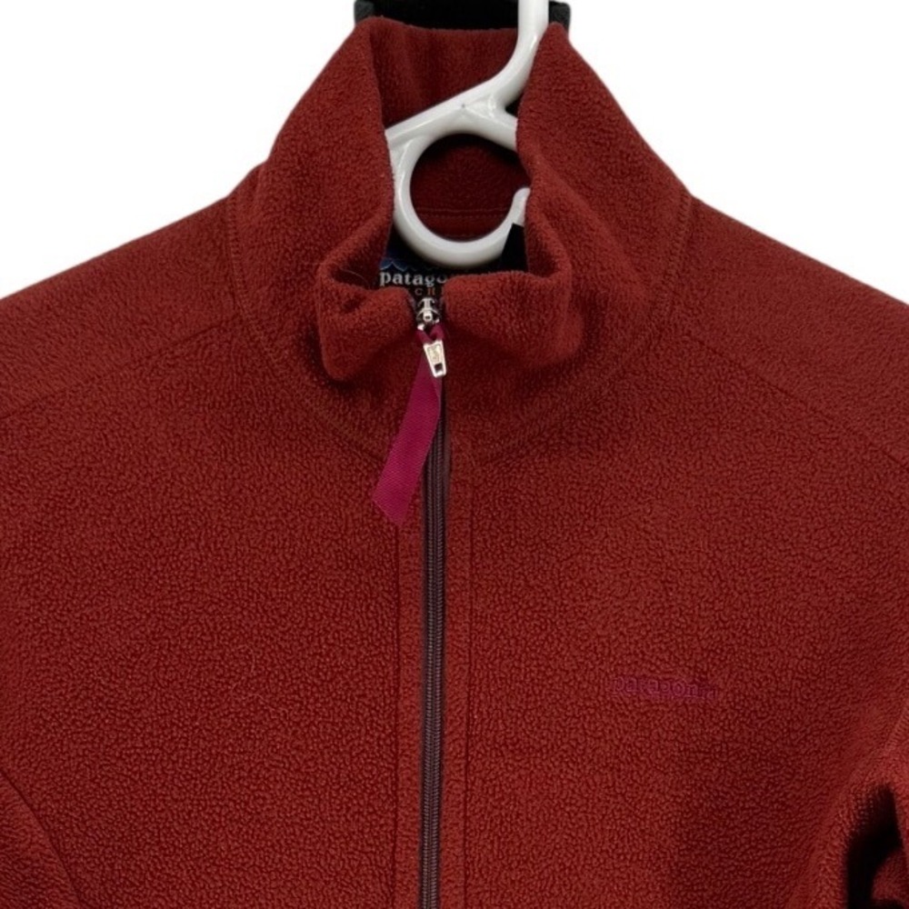 Patagonia Synchilla Full Zip Fleece Jacket Womens Small Burgundy Red USA Made